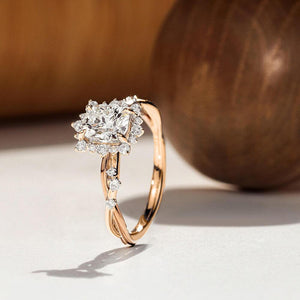White Cushion Design 2CT Moissanite Engagement Ring.