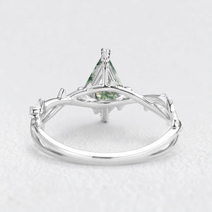Sylvie’s Essence | Kite Cut Moss Agate Vine Engagement Ring