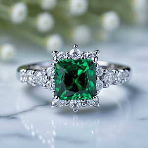 Aurora‘s Arbor | Princess Cut Green Sapphire Ring.