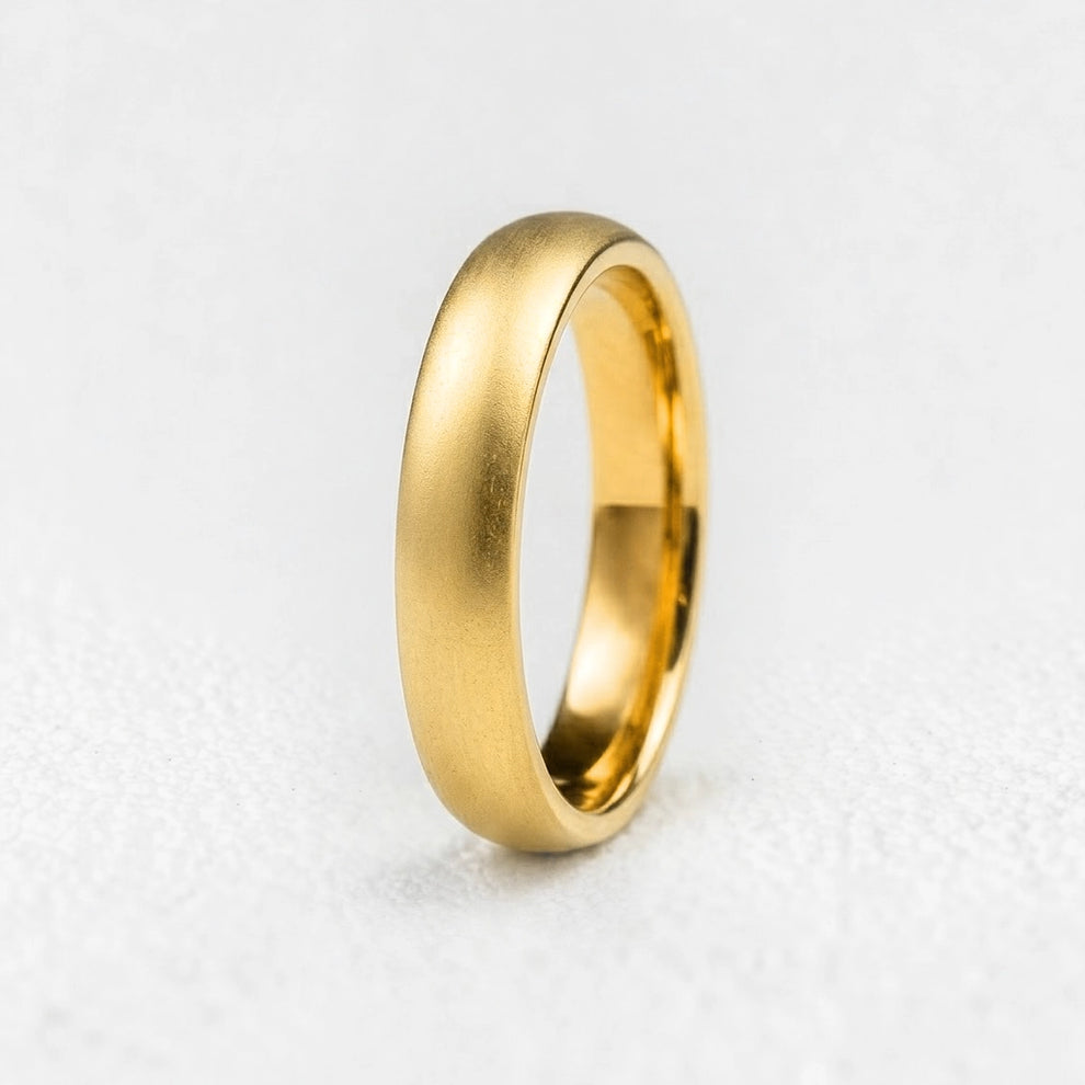 The Classic Arc Band | Satin-Finish Solid Gold.