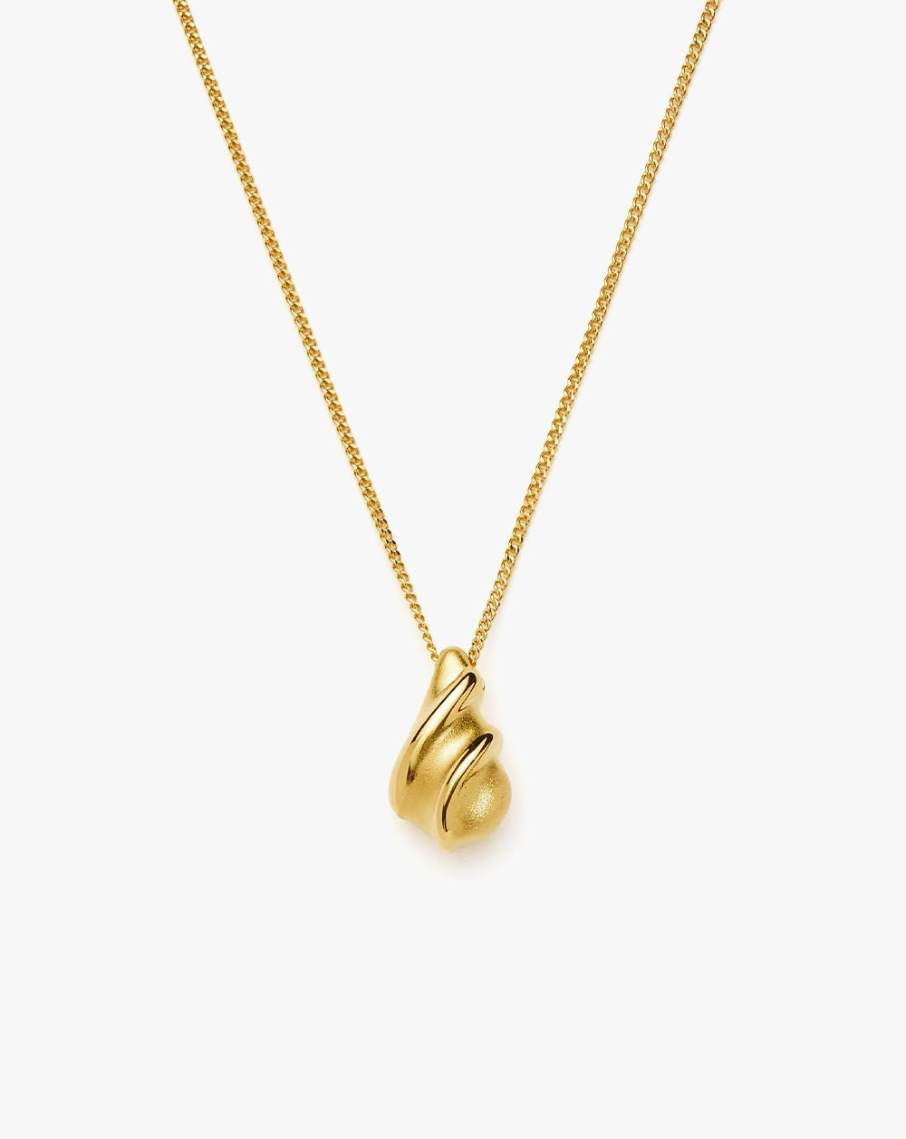 18K Gold Vermeil Savi Ridge Droplet Pendant Necklace.