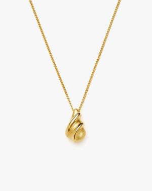 18K Gold Vermeil Savi Ridge Droplet Pendant Necklace.