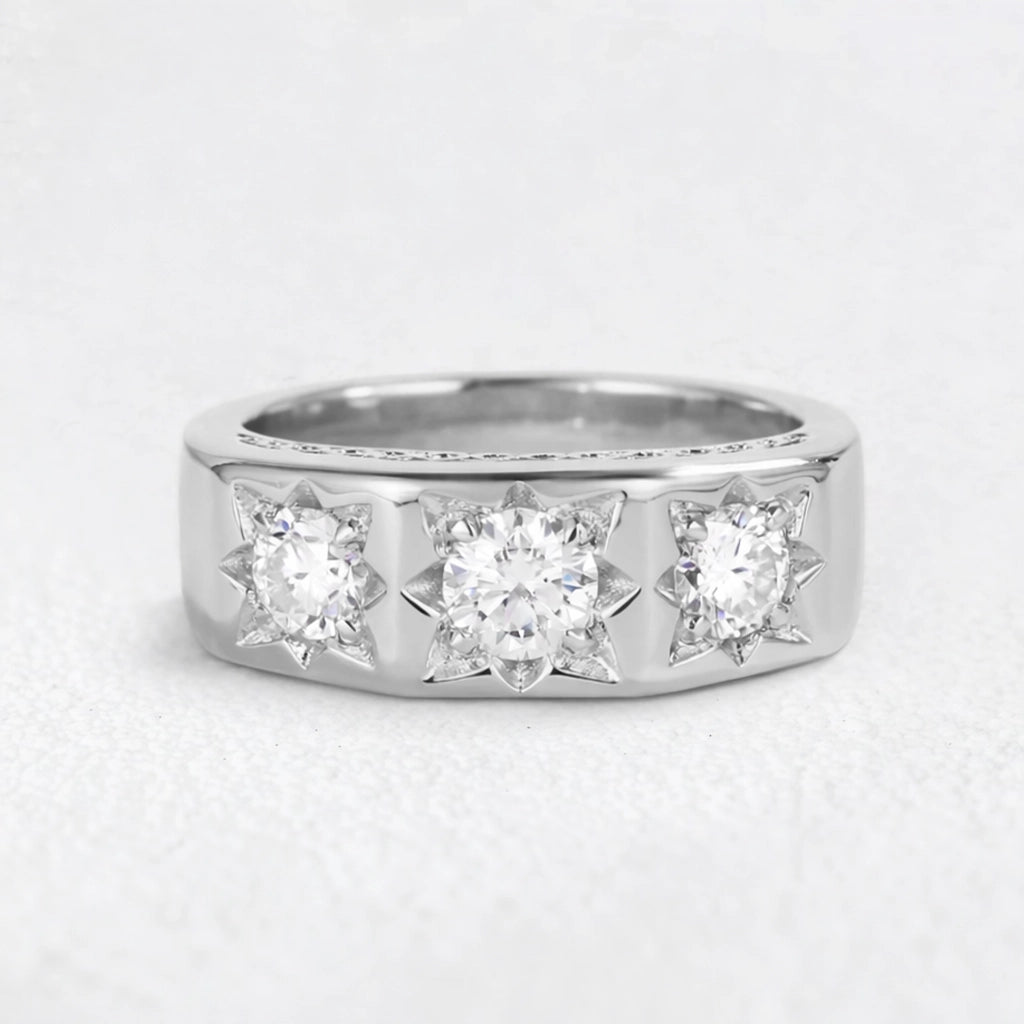 Solaris Burst | Round Diamond Wedding Band.