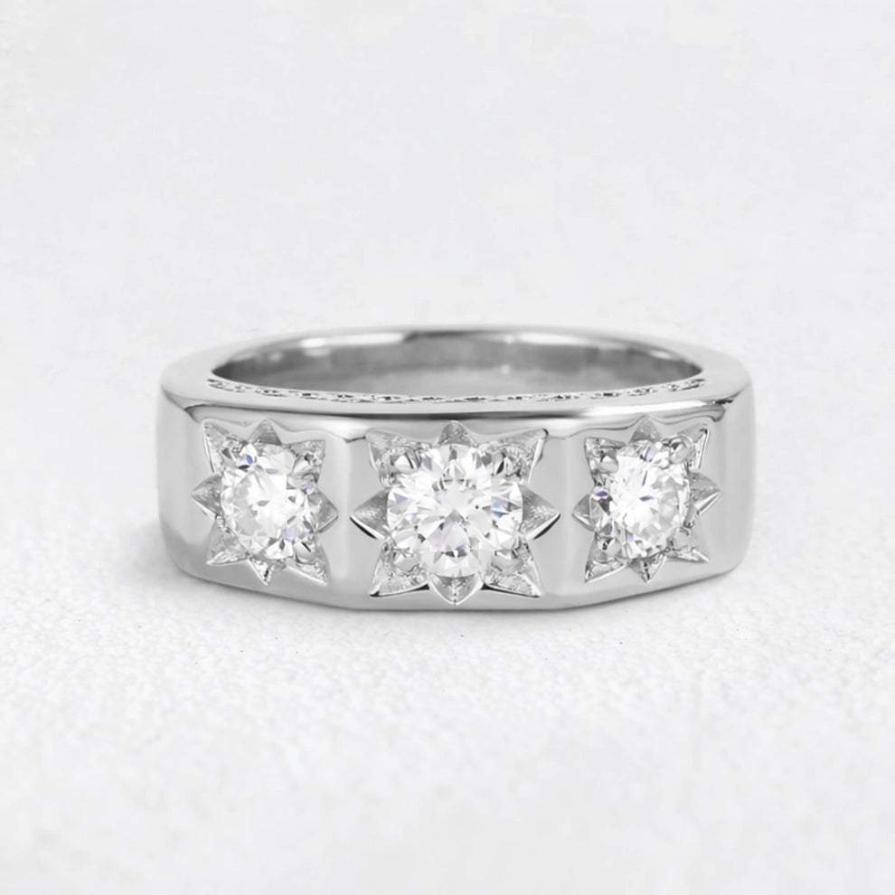 Solaris Burst | Round Diamond Wedding Band.