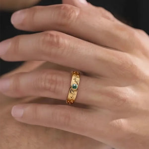 Forest Stag | Moss Agate Men's Wedding Band.
