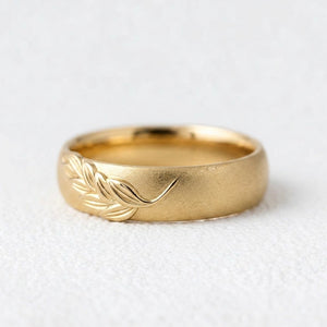 Isla’s Frond | Palm Leaf Sandblast 6MM Men's Wedding Band.