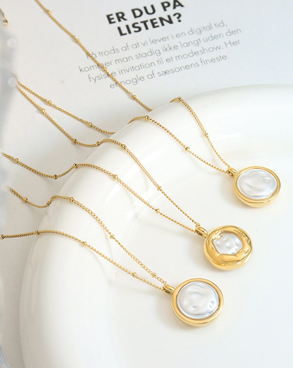 Handmade Greek Inspired Single Baroque Pearl Pendant Necklace