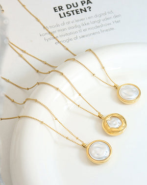 Handmade Greek Inspired Single Baroque Pearl Pendant Necklace