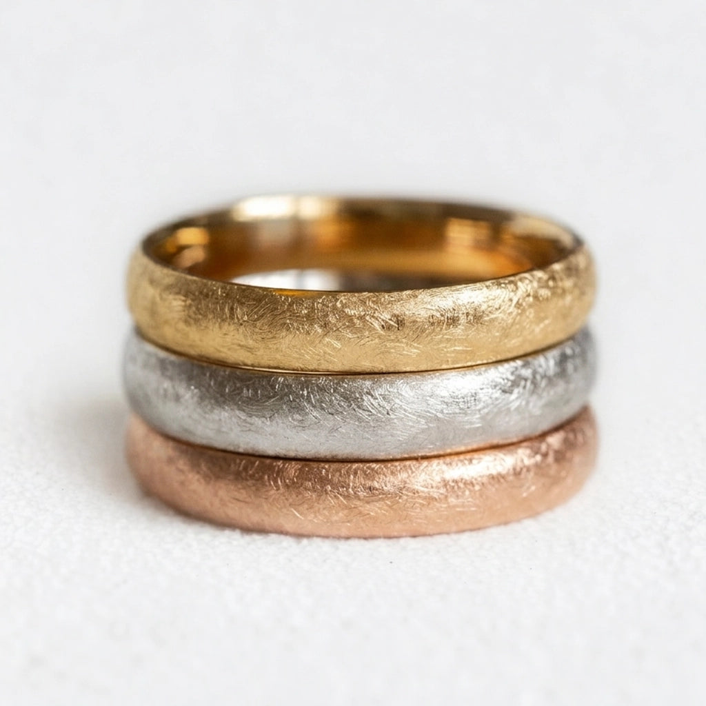 Frost Arc | 4MM Matte Gold Wedding Band.