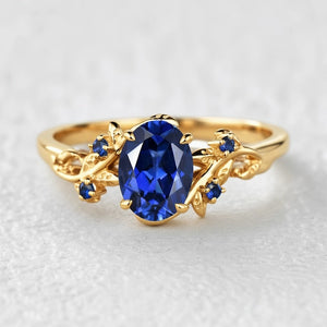 Iris’s Vine | Art Deco Blue Sapphire Bridal Set 2pcs.
