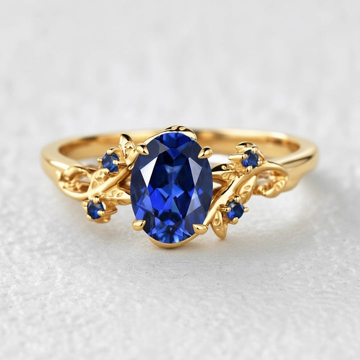 Iris’s Vine | Art Deco Blue Sapphire Bridal Set 2pcs.