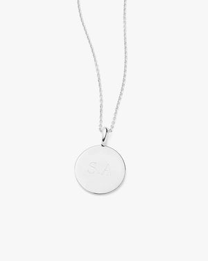 Engravable Round Necklace | Sterling Silver.