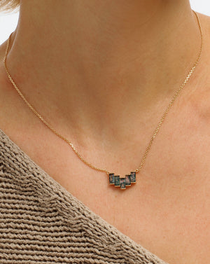 Gold Nature-Inspired Moss Agate Necklace