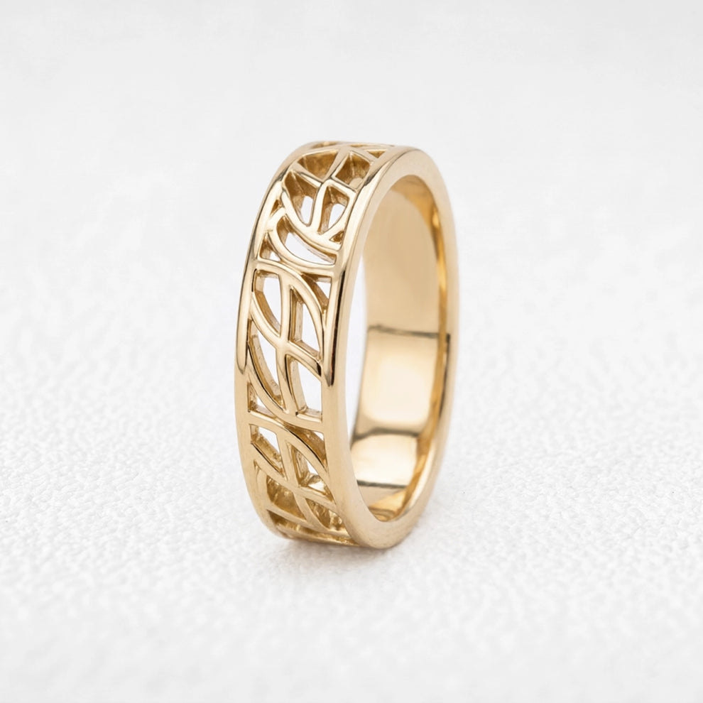 Ariel’s Vault | Unisex Interwoven Arch Wide Band