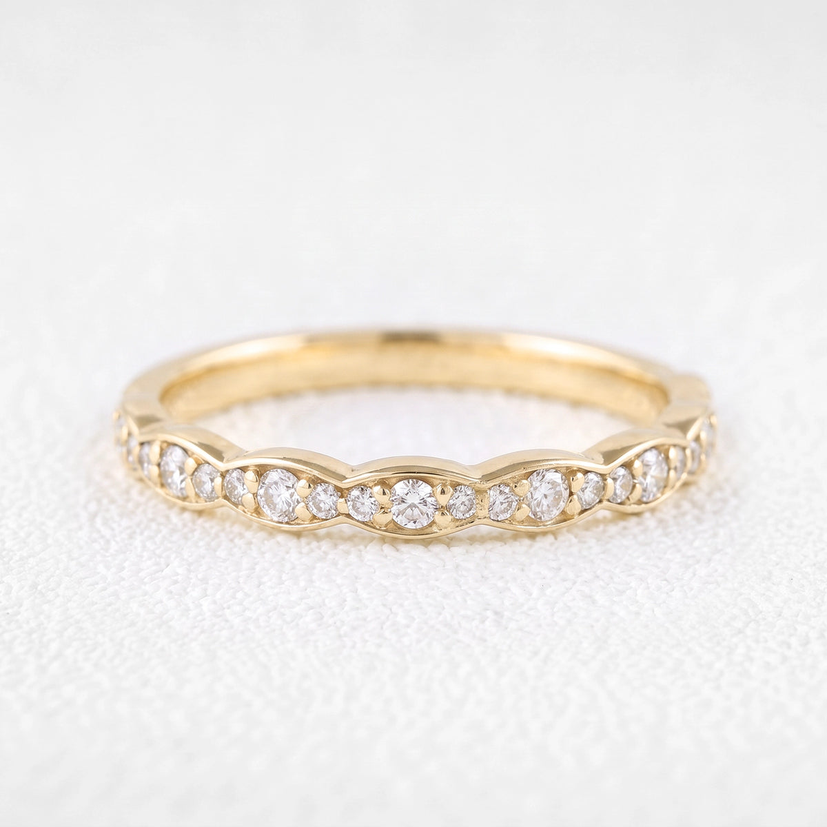 Aphrodite’s Aria | 2CT Classic Pear Diamond Scallop Bridal Set 2pcs