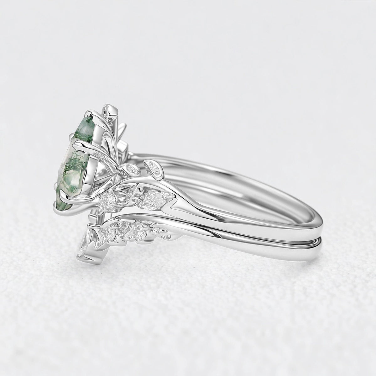 Marguerite’s Vine | Kite Moss Agate Bridal Duo