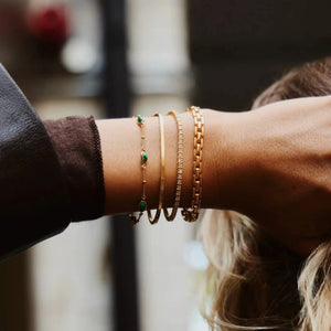 18K Gold Vermeil Magma Gemstone Charm Bracelet.