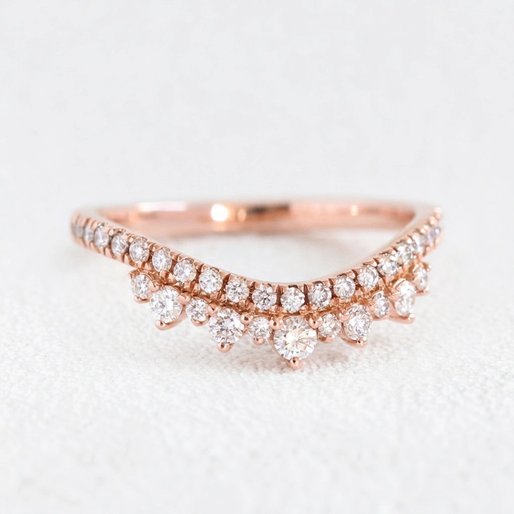 Grace’s Arc | Pear Cut Black Diamond with White Diamond Curved Band Bridal Set 2pcs.