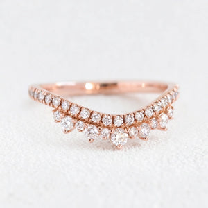 Grace’s Arc | Pear Cut Black Diamond with White Diamond Curved Band Bridal Set 2pcs.