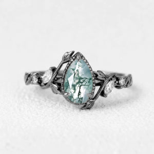 Hazel’s Thicket | Moss Agate Engagement Ring.