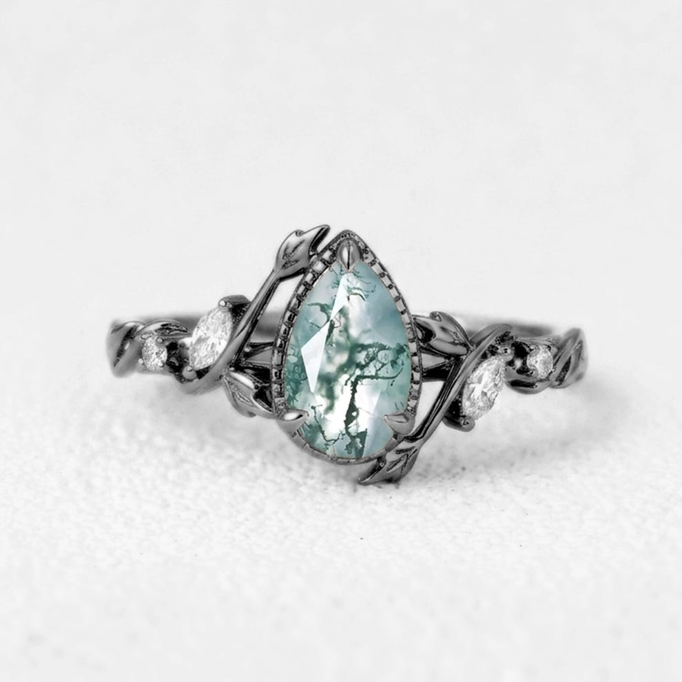 Hazel’s Thicket | Moss Agate Engagement Ring.
