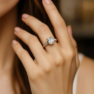 Aria‘s Echo | Emerald Cut Moissanite Ring.