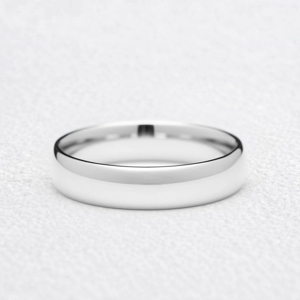 Mirror Arc | 5MM Classic Polished Gold Men's Wedding Band.