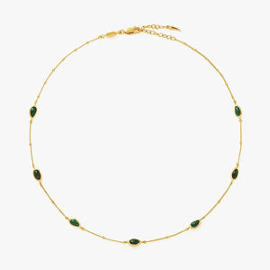18K Gold Vermeil Magma Gemstone Charm Choker.