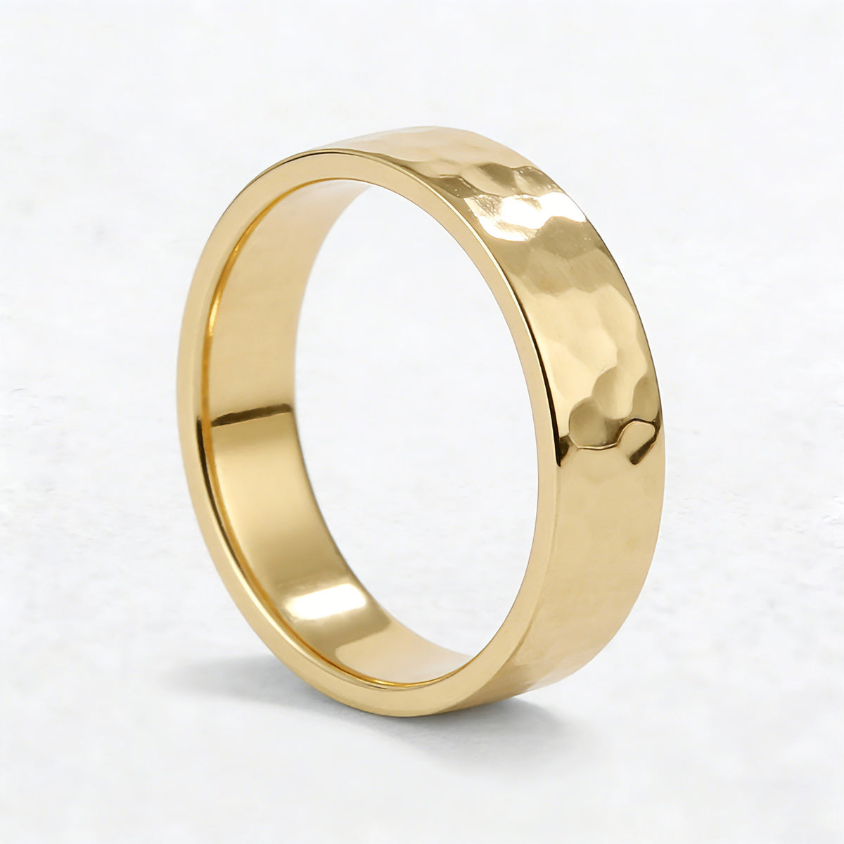 Hammered Forge | Metallic Grain Wedding Band.