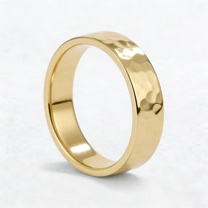Hammered Forge | Metallic Grain Wedding Band