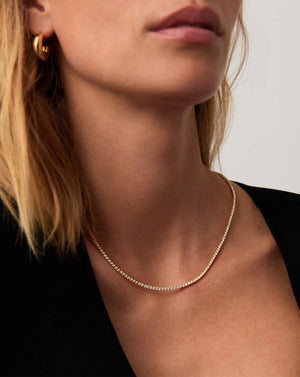 18K Gold Vermeil Classic Tennis Necklace.