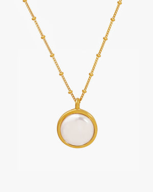 Handmade Greek Inspired Single Baroque Pearl Pendant Necklace