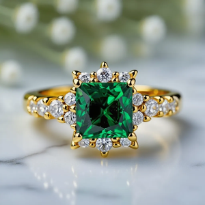 Aurora‘s Arbor | Princess Cut Green Sapphire Ring.