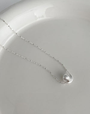 Silver Chatoyancy Ball Bead Necklace