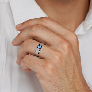 The Chameleon Prism | Princess Cut Alexandrite Men's Band.