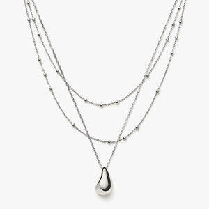 Savi Droplet Pendant & Double Necklace Set | Sterling Silver.