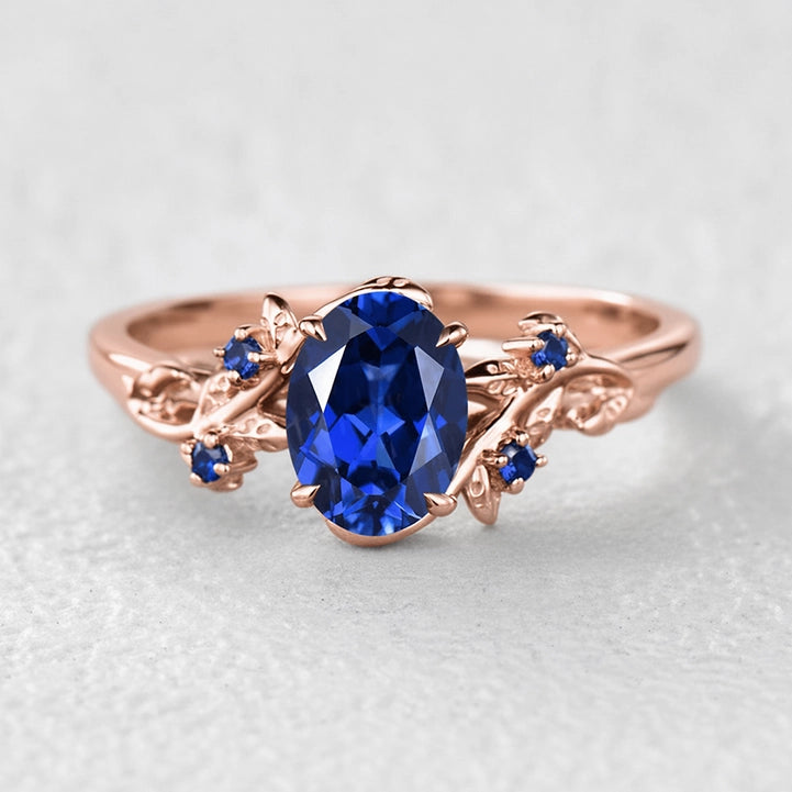 Iris’s Vine | Art Deco Blue Sapphire Bridal Set 2pcs.