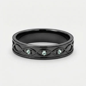 Thalia’s Glade | Vintage Kite Cut Moss Agate Couple Ring Set 3pcs.