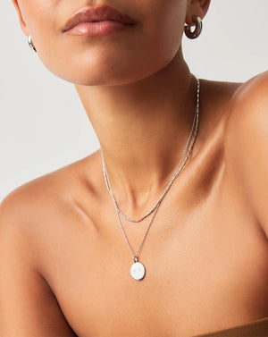 Engravable Round Necklace | Sterling Silver.