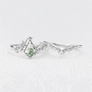 Marguerite’s Vine | Kite Moss Agate Bridal Duo
