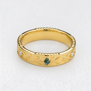 Genevieve’s Solace | Kite Cut Moss Agate Foliage Couple Ring Set 3pcs