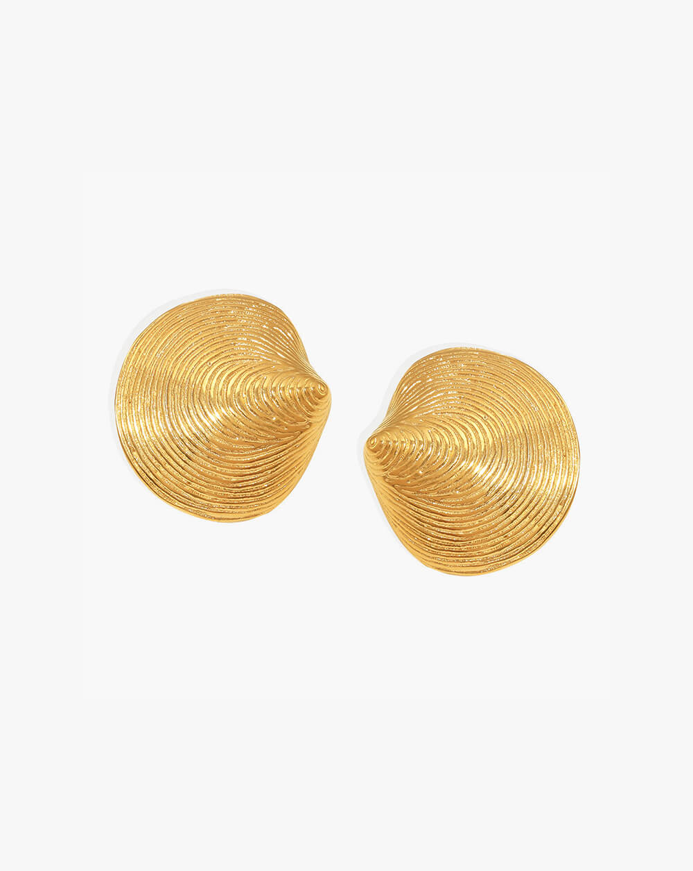 Gold Shell Stud Earrings Inspired by Venus Ocean Beauty