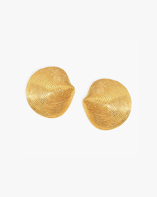 Gold Shell Stud Earrings Inspired by Venus Ocean Beauty