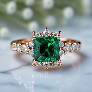 Aurora‘s Arbor | Princess Cut Green Sapphire Ring.