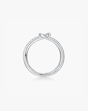 Vertice Lock Argent Silver Moissanite Ring