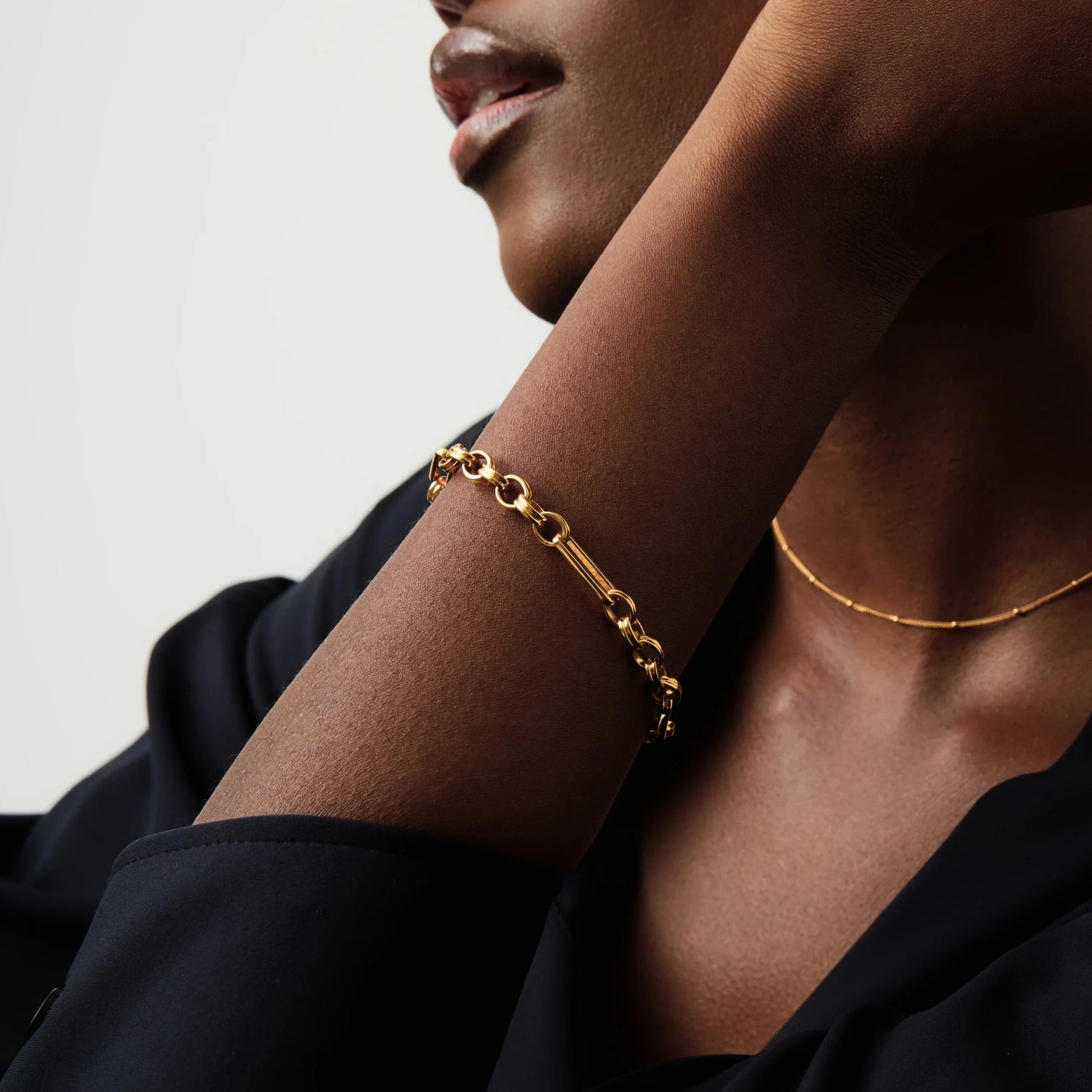 18K Gold Vermeil Axiom Chain Bracelet.