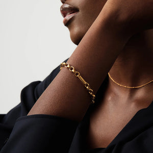 18K Gold Vermeil Axiom Chain Bracelet.