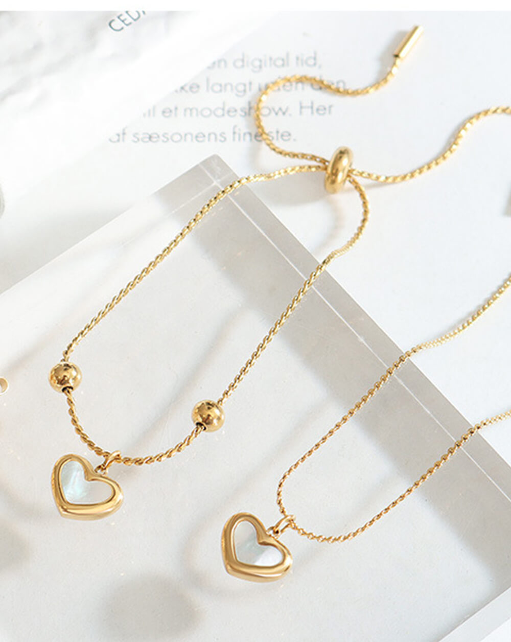 Elegant Mother of Pearl Heart Bracelet Adjustable for Women