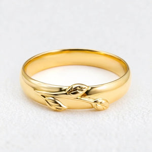 Zinnia’s Meadow | Oval Cut Moss Agate Leafy Gold Couple Ring Set 3pcs.