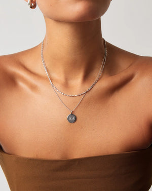 Engravable Round Necklace | Sterling Silver.
